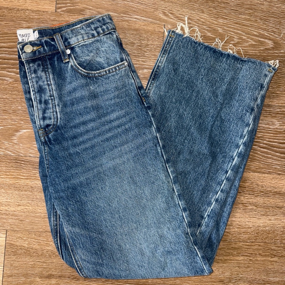 Princess Polly Mid Wash High-Rise Straight Jeans